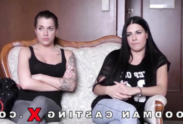 Две брюнетки попали на кастинге на крутой групповой секс